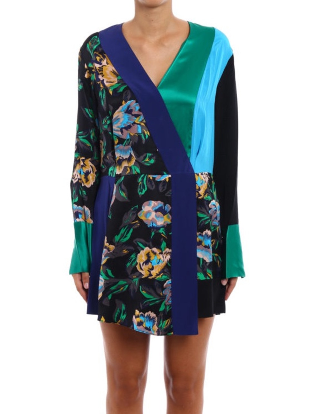 Diane Von Furstenberg Printed Silk Wrap Mini Dress